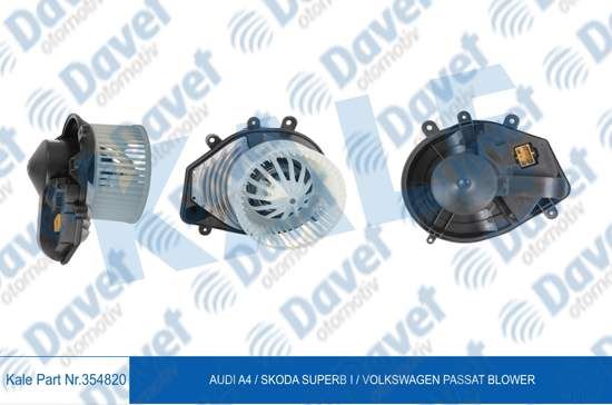 KALE 354820 Kalorifer Motoru Audi A4 95>01 - Skoda Superb 01>08 - Volkswagen 96>05 1.6 1.8t 1.9/2.5tdi 2.8 V6 (12v)